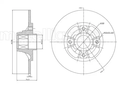 спирачен диск METELLI 23-0383