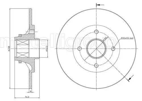 спирачен диск METELLI 23-0384