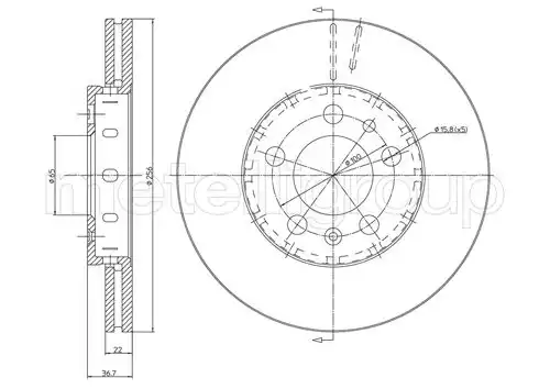 спирачен диск METELLI 23-0390C