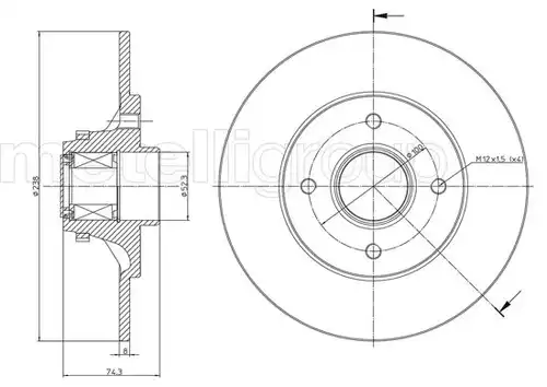 спирачен диск METELLI 23-0516