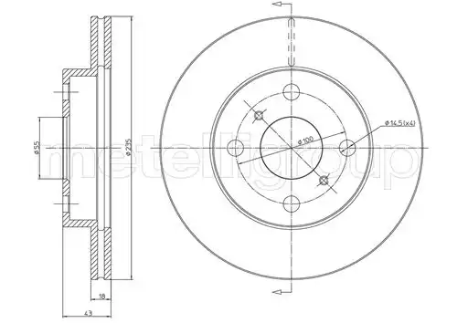 спирачен диск METELLI 23-0552C