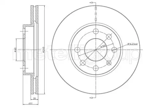 спирачен диск METELLI 23-0569C