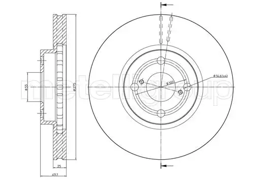 спирачен диск METELLI 23-0638C