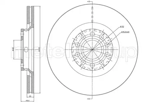 спирачен диск METELLI 23-0726C