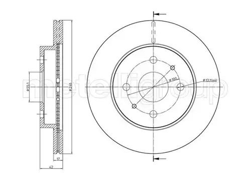 спирачен диск METELLI 23-0923C