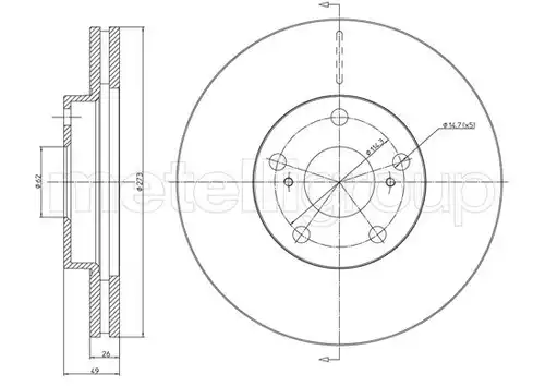 спирачен диск METELLI 23-0979C