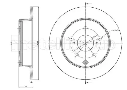 спирачен диск METELLI 23-1012C