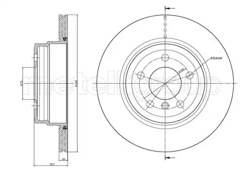 спирачен диск METELLI 23-1025C