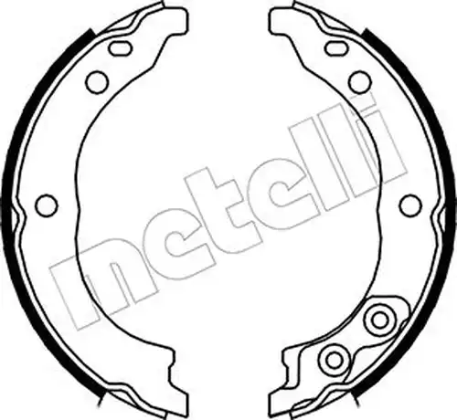 комплект спирачна челюст, ръчна спирачка METELLI 53-0089