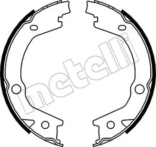 комплект спирачна челюст, ръчна спирачка METELLI 53-0184