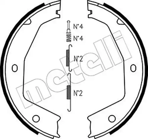 комплект спирачна челюст, ръчна спирачка METELLI 53-0197K