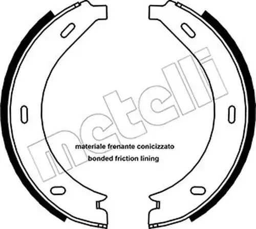 комплект спирачна челюст, ръчна спирачка METELLI 53-0236