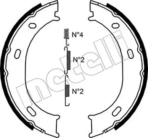 комплект спирачна челюст, ръчна спирачка METELLI 53-0239K