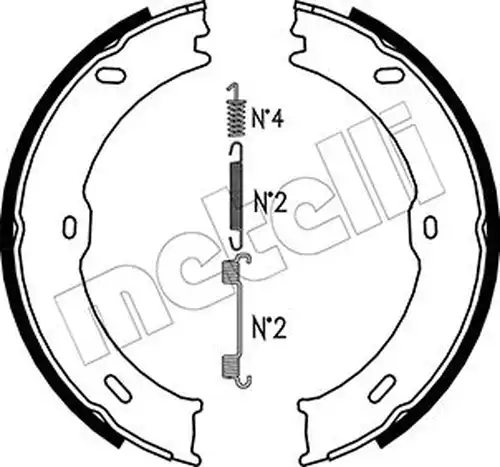 комплект спирачна челюст, ръчна спирачка METELLI 53-0246K