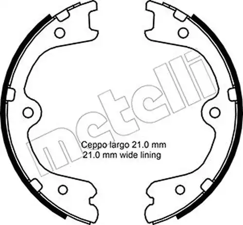 комплект спирачна челюст, ръчна спирачка METELLI 53-0297