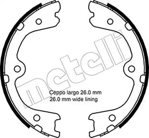 комплект спирачна челюст, ръчна спирачка METELLI 53-0298