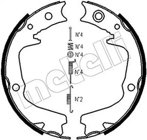 комплект спирачна челюст, ръчна спирачка METELLI 53-0387K