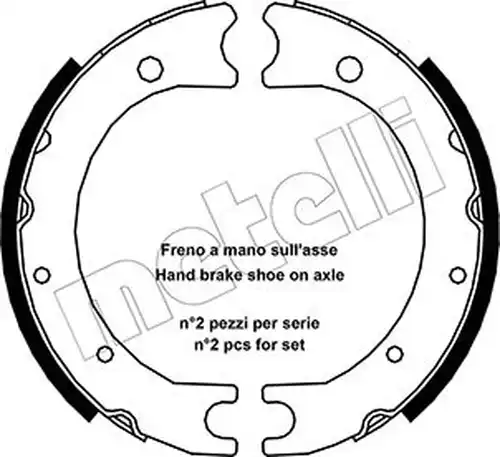 комплект спирачна челюст, ръчна спирачка METELLI 53-0440