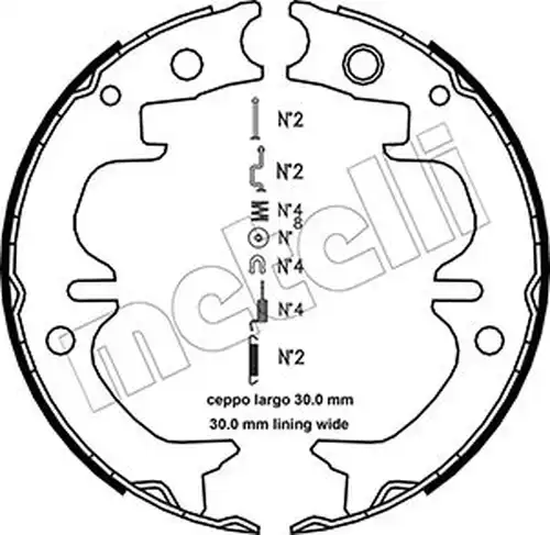 комплект спирачна челюст, ръчна спирачка METELLI 53-0442K