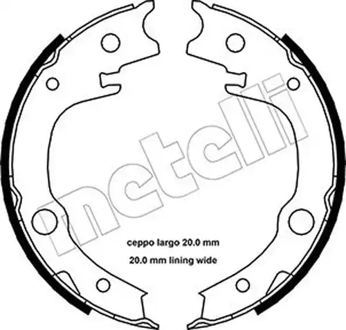 комплект спирачна челюст, ръчна спирачка METELLI 53-0443