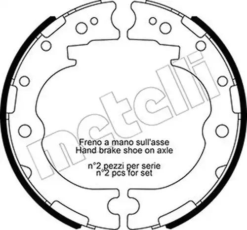 комплект спирачна челюст, ръчна спирачка METELLI 53-0637