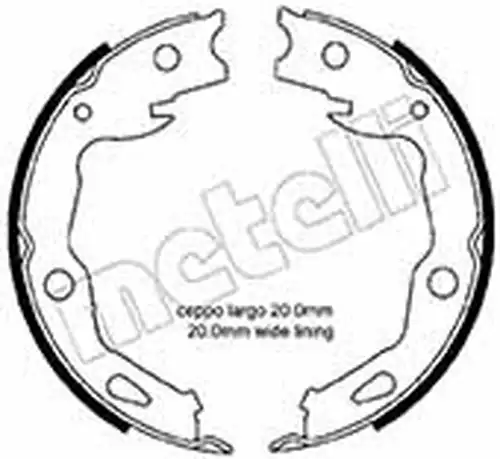 комплект спирачна челюст, ръчна спирачка METELLI 53-0666