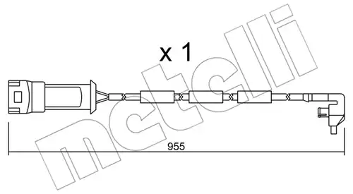 предупредителен контактен сензор, износване на накладките METELLI SU.091