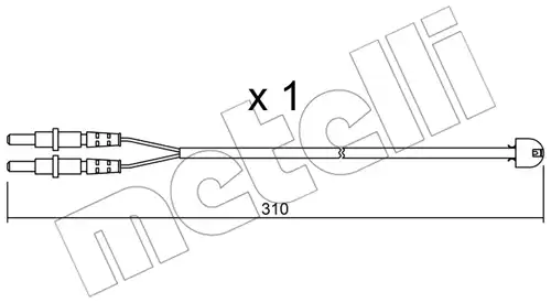 предупредителен контактен сензор, износване на накладките METELLI SU.242