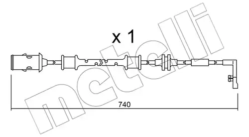 предупредителен контактен сензор, износване на накладките METELLI SU.318