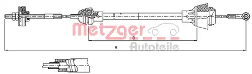 въжен механизъм, задействане на съединителя METZGER 10.3601