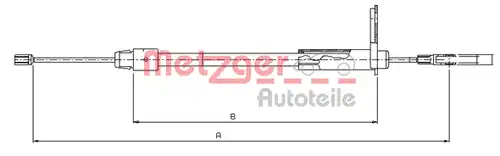 жило за ръчна спирачка METZGER 10.9434