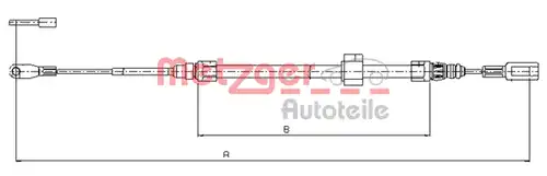 жило за ръчна спирачка METZGER 10.9882