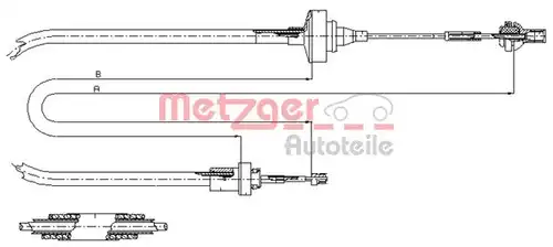 въжен механизъм, задействане на съединителя METZGER 11.2871