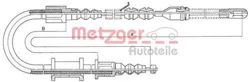 жило за ръчна спирачка METZGER 11.593