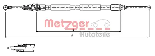 жило за ръчна спирачка METZGER 11.6804