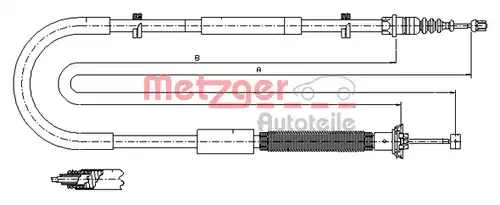 жило за ръчна спирачка METZGER 12.0703