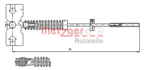 жило за ръчна спирачка METZGER 17.0221