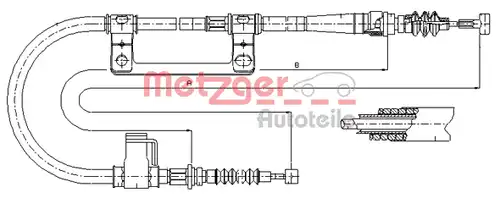 жило за ръчна спирачка METZGER 17.0579