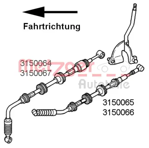 въжен механизъм, ръчна трансмисия METZGER 3150064