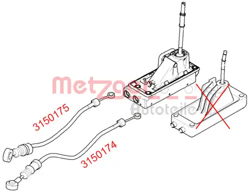 въжен механизъм, ръчна трансмисия METZGER 3150174