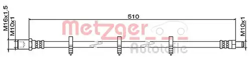 спирачен маркуч METZGER 4111486