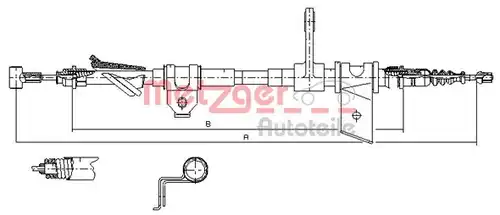 жило за ръчна спирачка METZGER 451.11