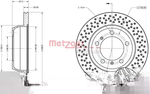 спирачен диск METZGER 6110860