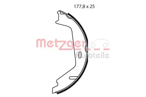 комплект спирачна челюст, ръчна спирачка METZGER MG 238