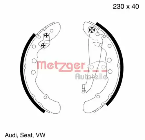 комплект спирачна челюст METZGER MG 572