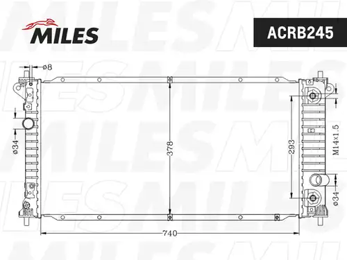 воден радиатор MILES ACRB245