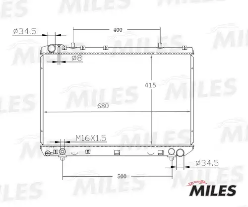 воден радиатор MILES ACRB346