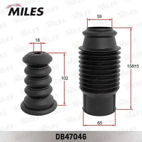 прахозащитен комплект, амортисьор MILES DB47046