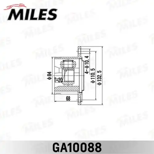 каре комплект, полуоска MILES GA10088