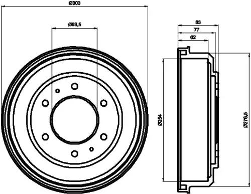 спирачен барабан MINTEX MBD128